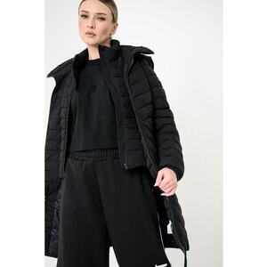 Geaca lunga matlasata - Negru imagine