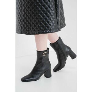 Botine din piele Chic - Negru imagine