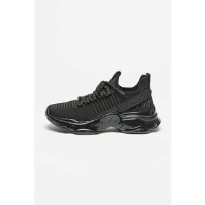 Pantofi sport slip-on din material textil cu strasuri - Negru imagine