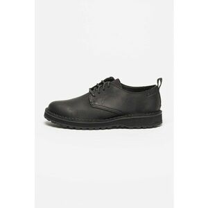 Pantofi de piele cu logo discret - Negru imagine