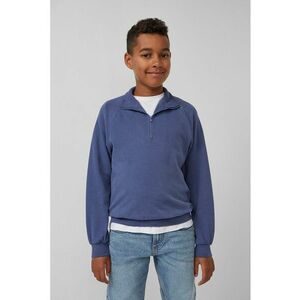 Bluza de trening cu fenta cu fermoar scurt - Albastru prafuit imagine