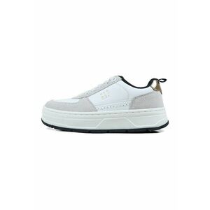 Pantofi sport de piele ecologica cu logo - Alb imagine