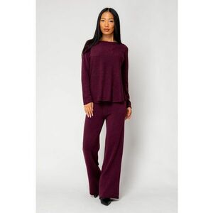 Set Vellera Pulover si Pantalon lung Burgundy 18264 - Rosu inchis imagine