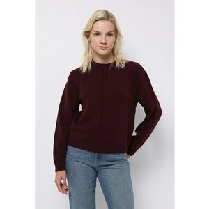 Pulover cu model uni - Violet tyrian imagine