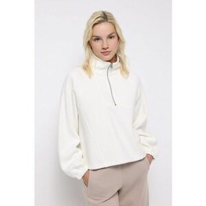 Bluza de trening lejera cu model uni - Alb fildes imagine