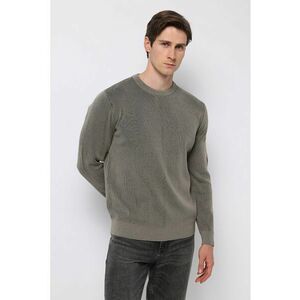 Pulover striat cu model uni - Maro taupe imagine