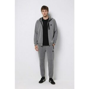 Pantaloni de trening cu buzunare cu fermoar - Gri melange imagine