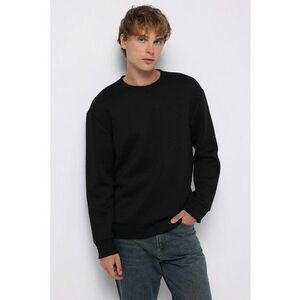Bluza de trening cu decolteu la baza gatului texturata - Negru imagine
