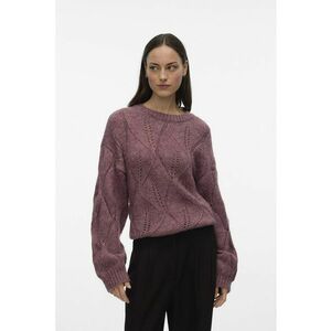 Pulover uni cu model pointelle - Rosu stins imagine
