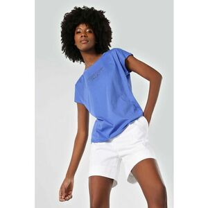 Tricou cu imprimeu text - Albastru inchis imagine