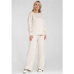 Set trening bej - confortabil - croiala supradimensionata - material elastic imagine