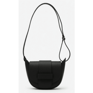 Geanta messenger dama neagra - piele naturala - 16x18x8cm imagine