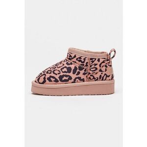 Ghete pull-on din material textil cu animal print - Negru/Roz imagine