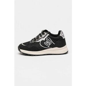 Pantofi sport din material sintetic cu garnituri din material textil - Negru/Argintiu imagine