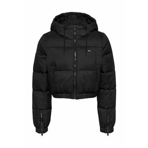 Geaca crop bufanta - Negru imagine