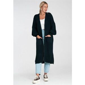 Cardigan lung bleumarin - subtire - fara inchidere - pentru femei acril imagine