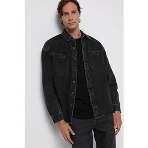 Camasa din denim cu nasturi - Negru stins imagine
