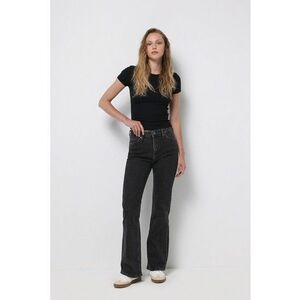 Blugi cu croiala bootcut si model cu 5 buzunare - Negru melange imagine