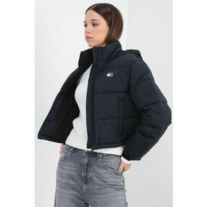 Jacheta bufanta crop cu guler - Negru imagine