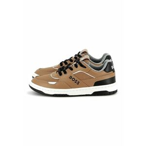 Pantofi sport din piele ecologica cu garnituri din piele - Bej imagine