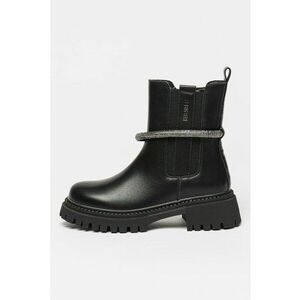 Ghete Chelsea cu accesoriu cu strasuri - Negru imagine