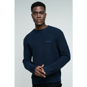 Pulover regular fit de bumbac organic - Bleumarin imagine