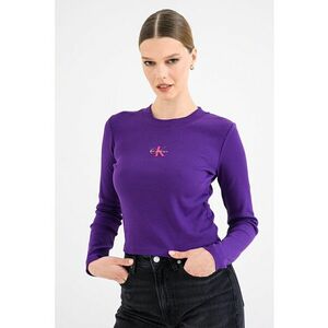 Bluza din amestec de bumbac cu imprimeu logo - Ametist imagine