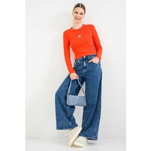 Bluza din amestec de bumbac cu imprimeu logo - Coral imagine