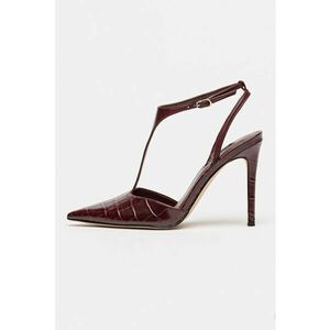 Pantofi din piele ecologica cu toc stiletto - Visiniu imagine