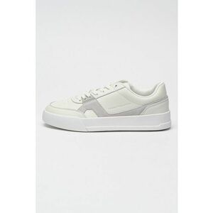 Pantofi sport din piele si piele intoarsa Court - Alb/Gri imagine