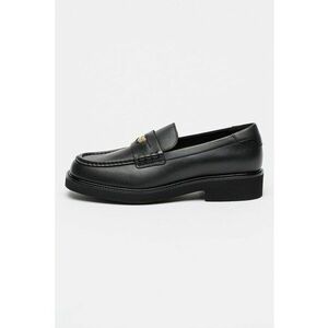 Pantofi loafer uni de piele - Negru imagine
