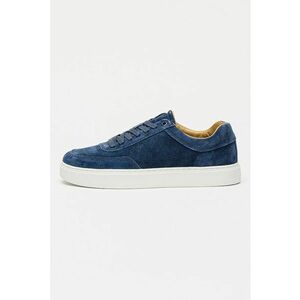 Pantofi sport low-cut de piele cu sireturi - Bleumarin imagine
