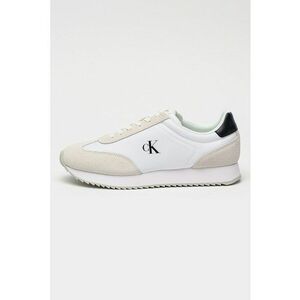 Pantofi sport low-cut Retro Runner cu garnituri de piele intoarsa - Alb/Gri imagine