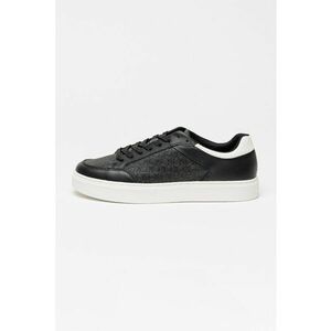 Pantofi sport de piele cu detalii monograma Clean Cup - Alb/Negru imagine
