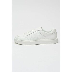 Pantofi sport de piele cu detalii monograma Clean Cup - Alb optic imagine