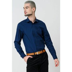 Camasa slim fit din amestec de bumbac - Bleumarin imagine