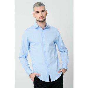 Camasa regular fit cu model uni - Albastru pastel imagine