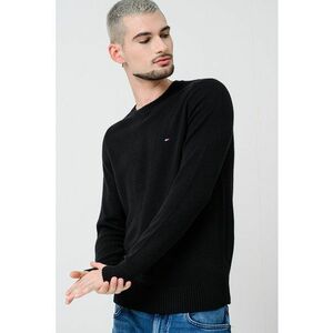 Pulover din lana cu logo discret - Negru imagine