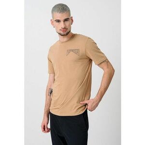 Tricou de bumbac organic cu logo pe piept - Caramel imagine