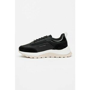Pantofi sport din piele si plasa - cu aspect masiv - Alb/Negru imagine