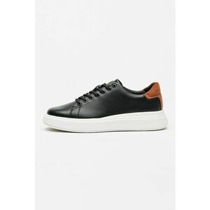 Pantofi sport din piele cu garnituri din piele intoarsa - Negru/Caramiziu imagine