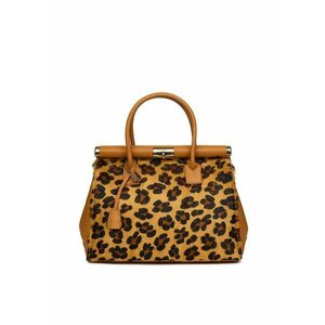 Geanta piele cu par de ponei Bianca - Animal print imagine