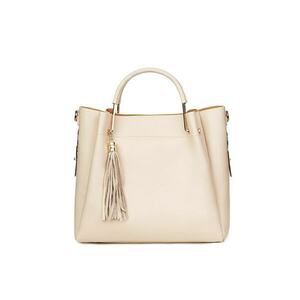 Geanta Fabiana din piele naturala pentru dama - Crem - 32x32cm imagine
