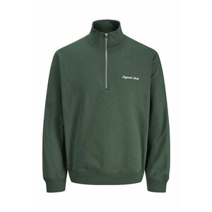 Bluza de trening relaxed fit cu fermoar scurt - Verde imagine