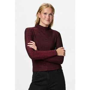 Bluza slim fit cu insertii stralucitoare - Visiniu imagine