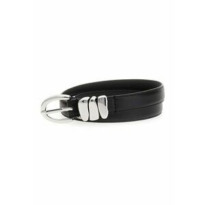 Curea din piele cu accesoriu metalic - Negru imagine