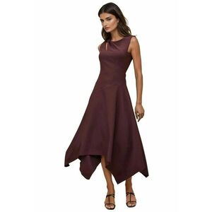 Rochie midi cu decupaje maro - Maro inchis imagine