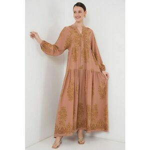 Rochie maxi dama HiCCUP cu imprimeu - Galben imagine