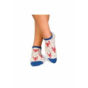 Sosete scurte bumbac Fine Cotton Sealife Homar Ecru - imagine