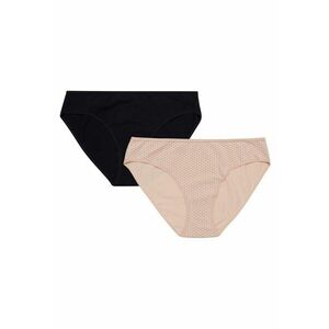 Set 2 perechi de chiloti dama - Bumbac - Negru/Bej imagine